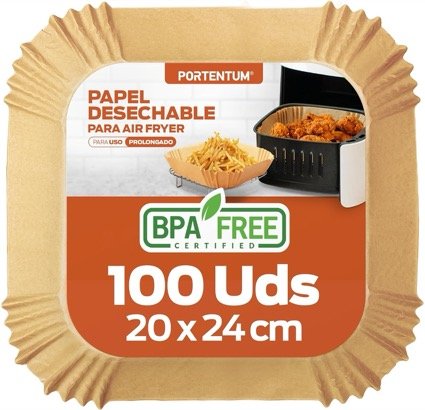 PORTENTUM Papel freidora 100 uds 20-24 cm